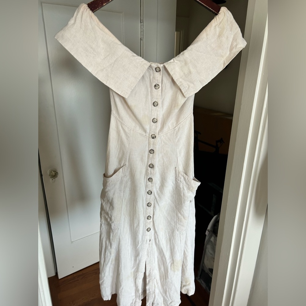 Reformation Mariana in beige linen S